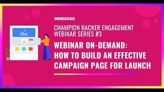 How To Build An Effective Campaign Page For Launch
