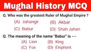 Mughal History MCQ  Indian history gk questions  Gk in English  Competitive exams