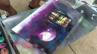 Amazing Spray Painting technique from street artist
