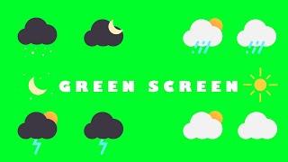 Weather Animations Icons - Green Screen Video - Stock Video Footage - No Copyright Animated Videos