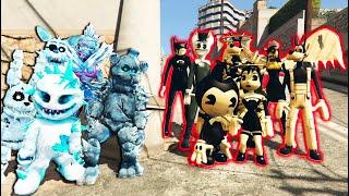 OVERPOWERED BENDY CHARACTERS vs ALL ICE ANIMATRONICS GTA 5 FNAF Mods