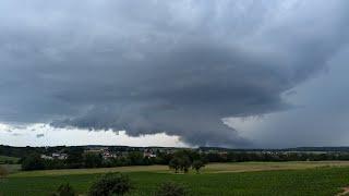 Schwere Unwetter in Deutschland. Tornadogefahr Live Update aus Nord Bayern Hagel  Sturm