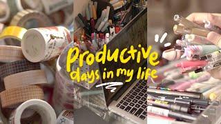 PRODUCTIVE VLOG ️ desk decluttering organizing stationery old clothes & catching up 