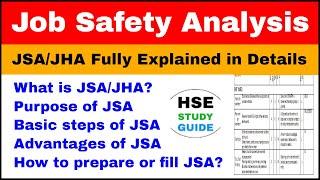 Job Safety Analysis JSA  JSAJHA  PurposeBasic StepsAdvantagesHow to prepare or fill JSA