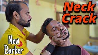 Neck adjustment & cracking with Head massage & back taping - Mini chiropractic Indian barber