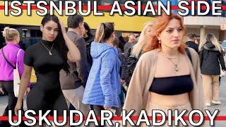 TurkiyeIstanbul Asian SideKadikoy Bahariye St. Fashion Market Uskudar Kiz Kulesi Walking Tour4K