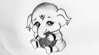 Beautiful Ganesh Drawing  Easy Drawing  How to Draw Beautiful Ganpati Bappa