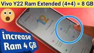 Vivo Y22 Ram Extended  4 GB + 4 GB  = 8 GB