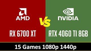 RX 6700 XT vs RTX 4060 TI 8GB - 15 Games 1080p 1440p R7 7800X3D