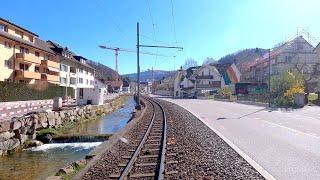  4K  Liestal - Waldenburg cab ride The 2nd last day of operation 04.2021 Führerstandsmitfahrt