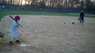 Connor at Baseball Practice