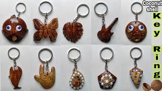 DIY 10 Easy coconut shell key ring  coconut shell handcraft  Best out of weast