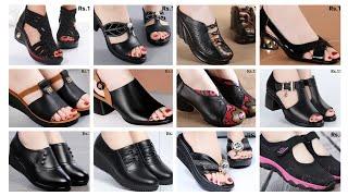 UNBELIEVABLE WOMENS BLACK FOOTWEARS 2023 BLACK TOP SANDALS SHOES DESIGN FOR LADIES WITH PRICE