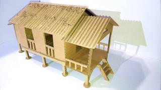 How to make Traditional Malay House from Cardboard  Miniature house