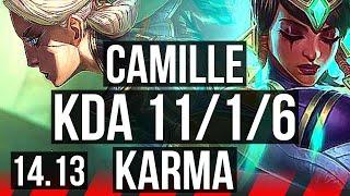 CAMILLE vs KARMA TOP  1116 Legendary 1000+ games Rank 13 Camille  VN Challenger  14.13