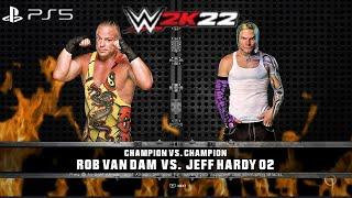 WWE 2K22 PS5 - RAW - RVD vs JEFF HARDY GAMEPLAY  TITLE vs TITLE LADDER MATCH 1080P 60FPS