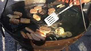 Cooking on kadai fire bowl