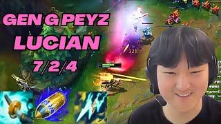 GEN G PEYZ PLAYS LUCIAN VS APHELIOS ADC KR CHALLENGER PATCH 13.10 League of LegendsFull Gameplay