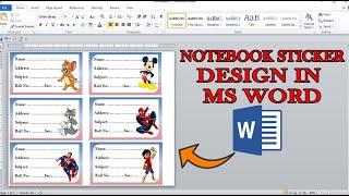 How to make note book sticker in ms word  Sticker design in ms word  sticker design in ms word