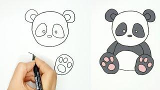 رسم سهلرسم بندا  رسم حيوانات بطريقه سهله draw Panda 