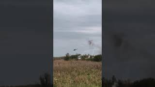 Ukrainian attack helicopters after identificating enemy targets and requesting a fire mission.