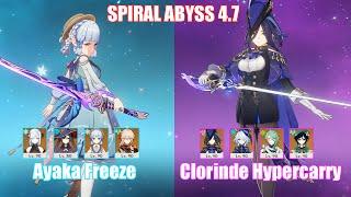 C0 Ayaka Freeze & C0 Clorinde Hypercarry  Spiral Abyss 4.7  Genshin Impact