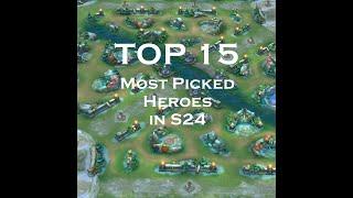 Top 15 Most Picked Hero in S24 - Heroes Evolved