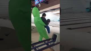 Alien Carries Me In Bowling #bowling #holloween