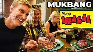 American Family Tries MANG INASAL MUKBANG  1st Time Ever