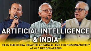 Artificial Intelligence & India Rajiv Malhotra Bhavish Aggarwal & TVG Krishnamurthy at Ola HQ