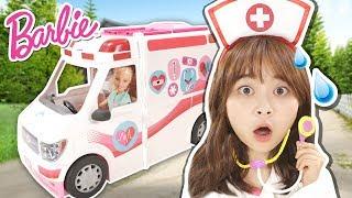 Barbie Ambulance Care Clinic Car    Xiaoling toys