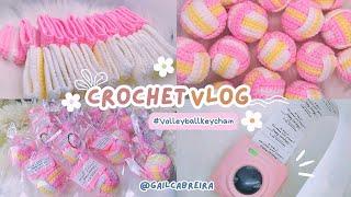 CROCHET VLOG Making Bulk order of Crochet Volleyball ball keychain  Pink Volleyball  Packing
