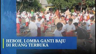 Lomba Ganti Baju Siswa-Siswi SD di Ruang Terbuka