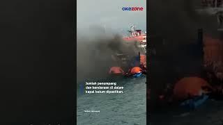 Detik-detik Kapal Feri KMP Royce Merak Bakauheni Terbakar #shorts #kapalterbakar