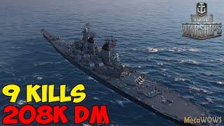 World of WarShips  Missouri  9 KILLS  208K Damage - Replay Gameplay 1080p 60 fps