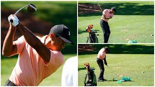 Tiger Woods Practice Range At Masters 2022 Practice Round