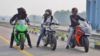 2022 KTM RC 390 Vs Continental GT 650 Vs Ninja 300  Long Race