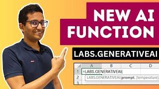  NEW AI Function in Excel - LABS.GENERATIVEAI CHATGPT inside Excel Formulas