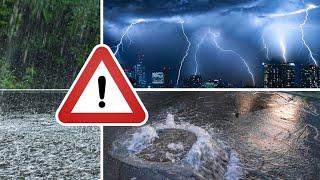 Wetter heute Unwetteralarm Dauerregen Gewitter und Überflutungen 01.06.2024