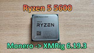 AMD Ryzen 5 5600 - Monero Hashrate & Profit XMRig 6.19.3