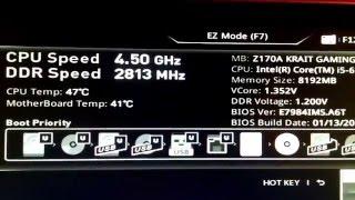 Overclocking Skylake Core-i5 6500 to 4.5ghz on MSI Z170A Krait Gaming Motherboard