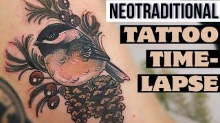 Bird Tattoo Timelapse Neotraditional