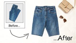 How to SHORTEN JEANS  2 No-Sew Options  QUICK FIX