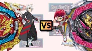 B-188 Astral Spriggan Over Quattro 0 VS Dynamie Belial with F V S gears Dynamite Battle Beyblade