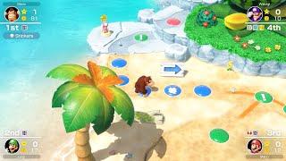 Mario Party Superstars #1007 Yoshis Tropical Island Donkey Kong vs Mario vs Waluigi vs Luigi