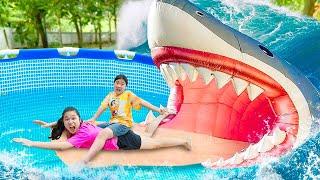 Thử Thách 24h Vừa Làm Bể Bơi vừa Đối Diện với Cá Mập Sẽ Như Thế Nào ???   Trang Vlog