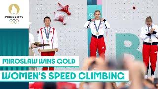 Polands Aleksandra Miroslaw wins the first gold in womens speed climbing  Paris 2024 Highlights