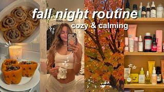 cozy fall night routine  pumpkin painting skincare & journaling