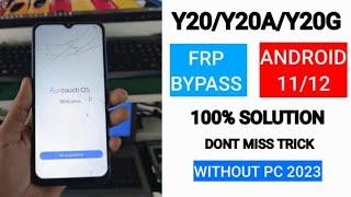 vivo y20 frp bypass android 12  100% solution  without pc 2023