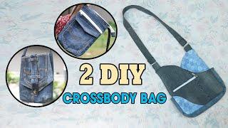 DIY Two simple instructions to make your own crossbody bag from old jeans at home